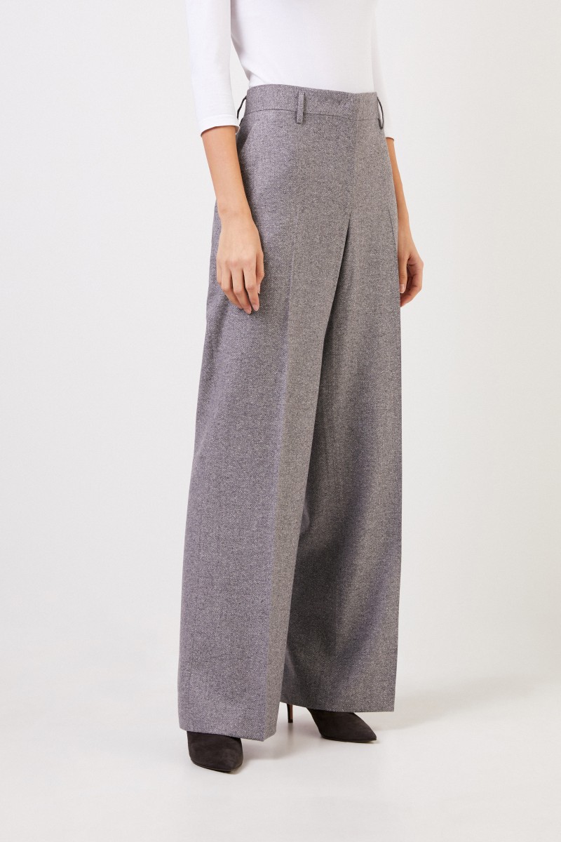 Iris von Arnim Woll-Seiden-Gabardinehose 'Jovell' Grau