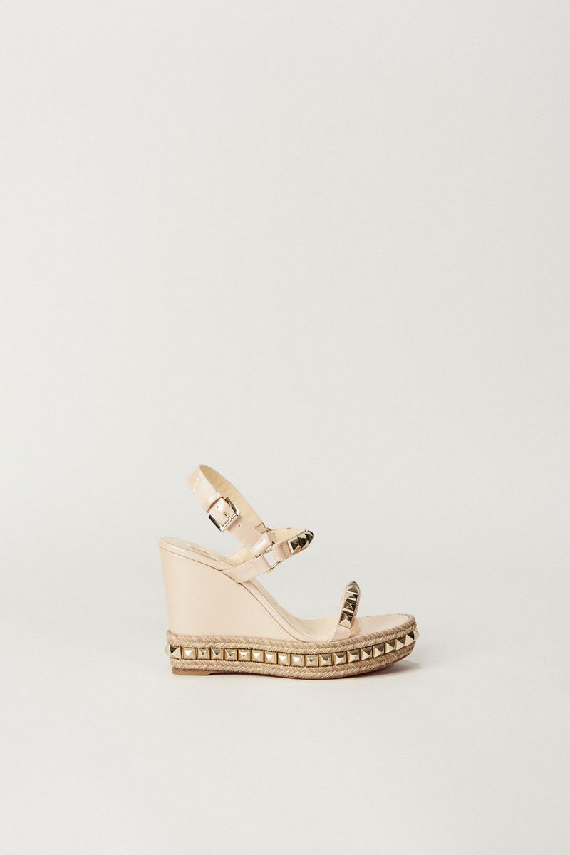 Wedges 'Cataclou 110' mit Nietenbesatz Nude