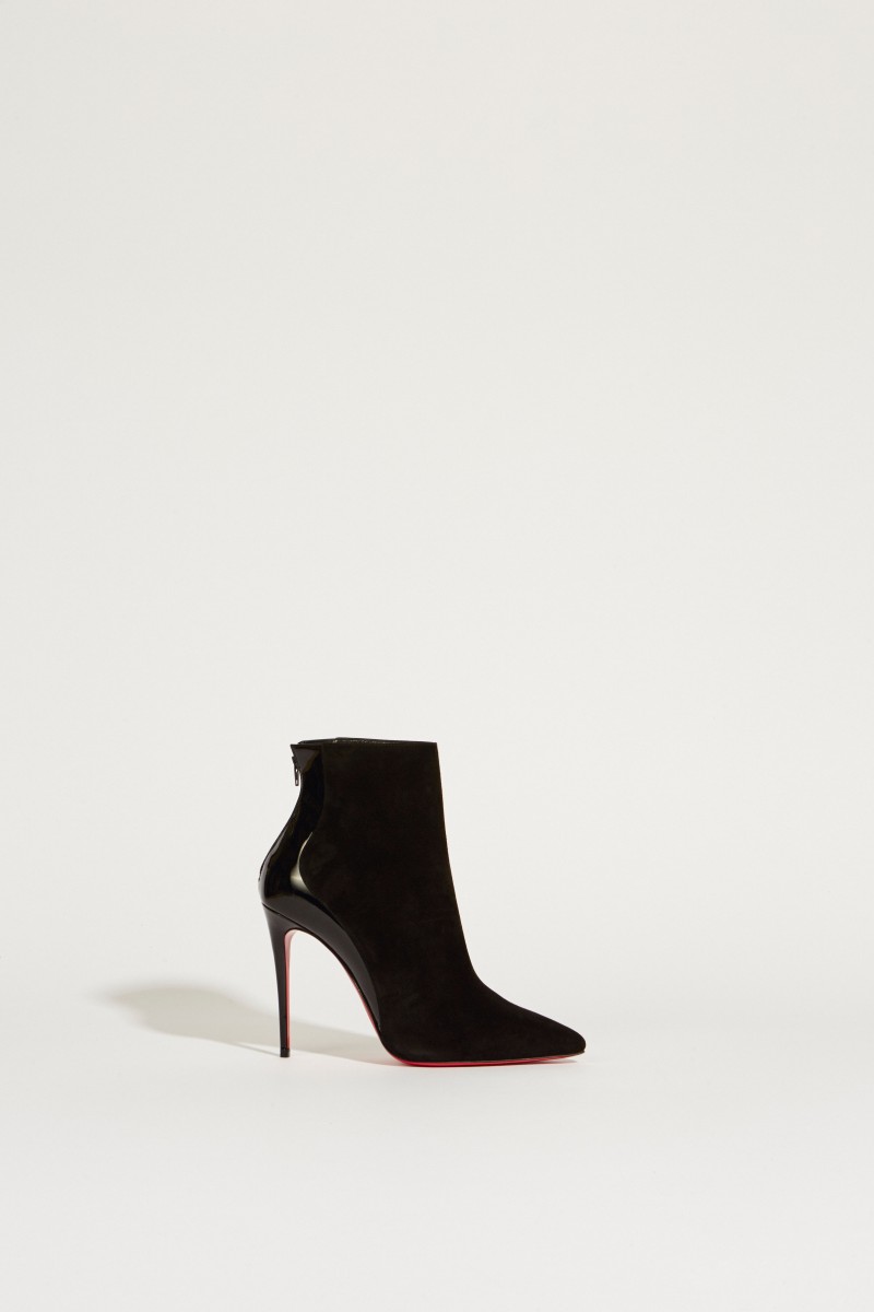 Veloursleder-Stiefelette 'Delicotte' Schwarz