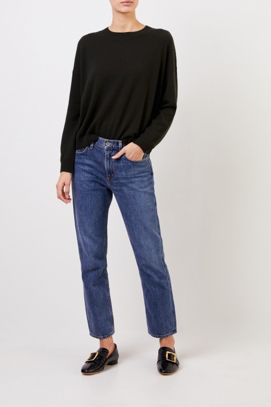 Iris von Arnim Cashmere-Pullover 'Calanna' mit Rundhals Grün