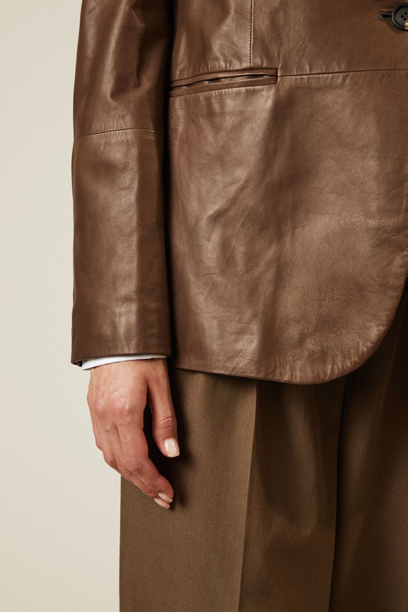 Lederblazer Braun