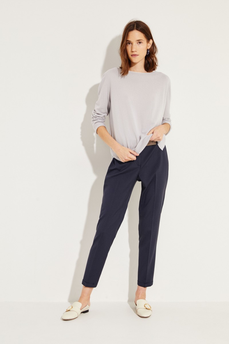 Cashmere-Pullover mit Lurexdetails Grau