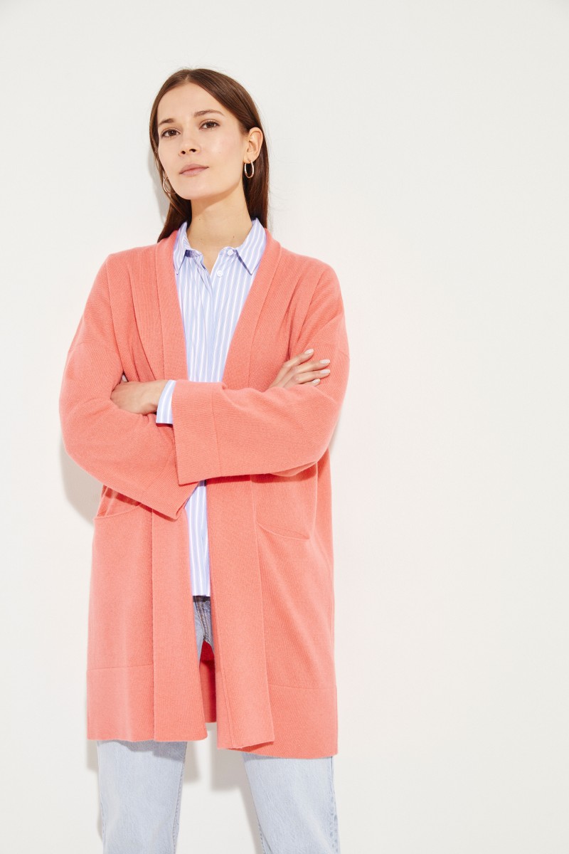 Cashmere-Cardigan Lachs