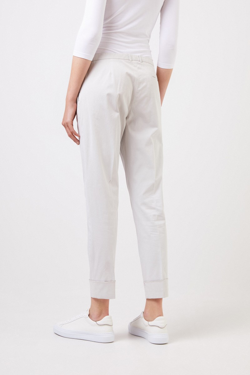 Fabiana Filippi Baumwoll-Hose mit Perlenverzierung Beige