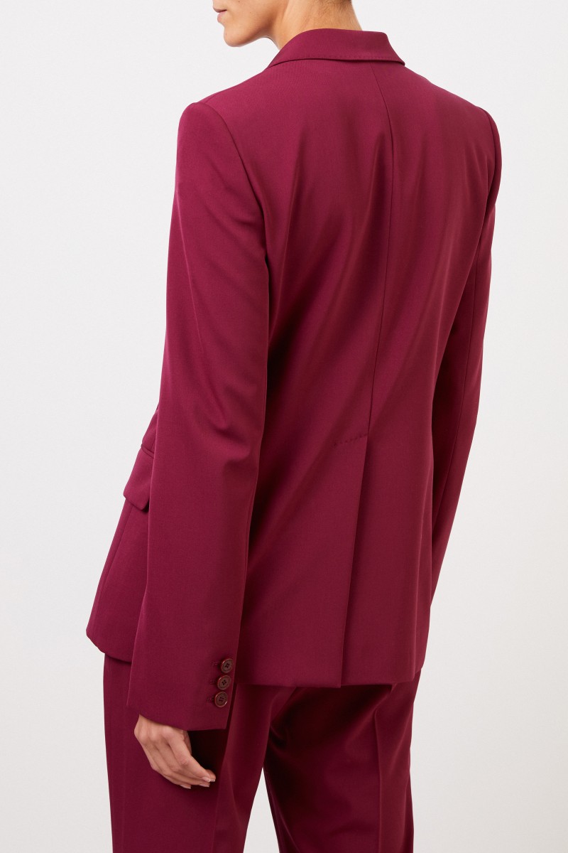 Stella McCartney Klassischer Long-Blazer Burgundy