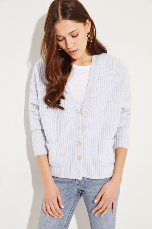 Cashmere-Cardigan Blau