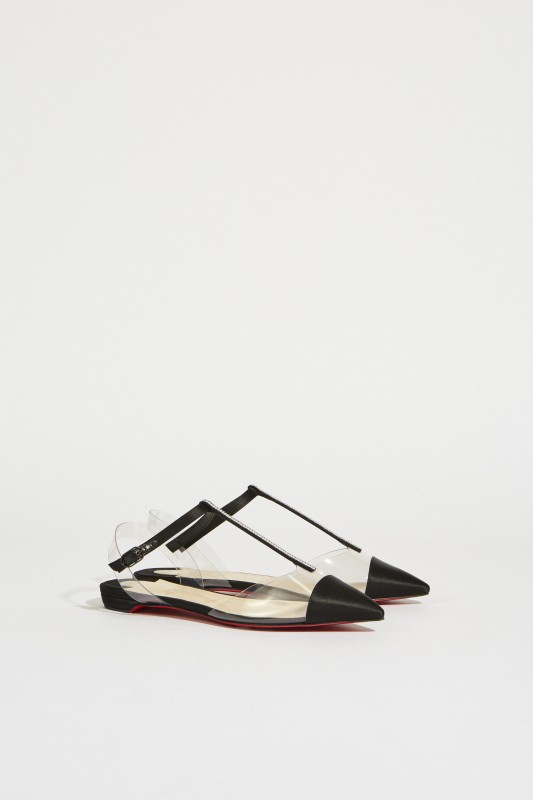 Flats 'Nosy Strass' mit Satin-Details Schwarz