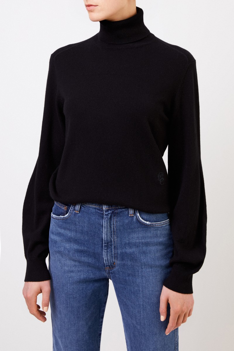 Cashmere-Rollkragenpullover Schwarz