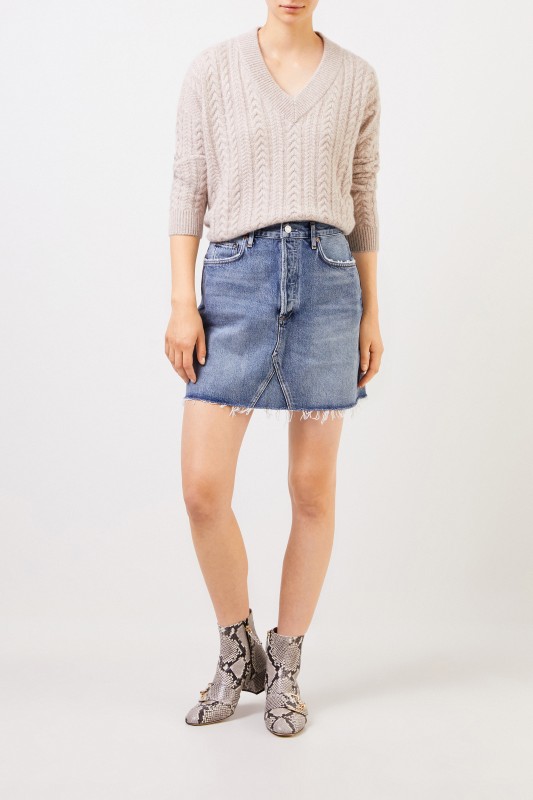 AGOLDE Kurzer Jeansrock 'Ada' Hellblau