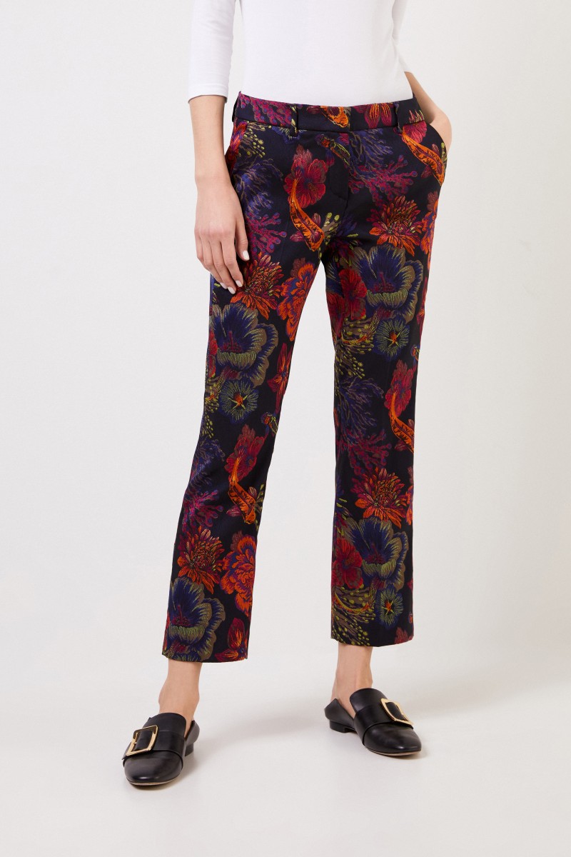 Seductive Hose 'Anni' mit floralem Print Schwarz/Multi
