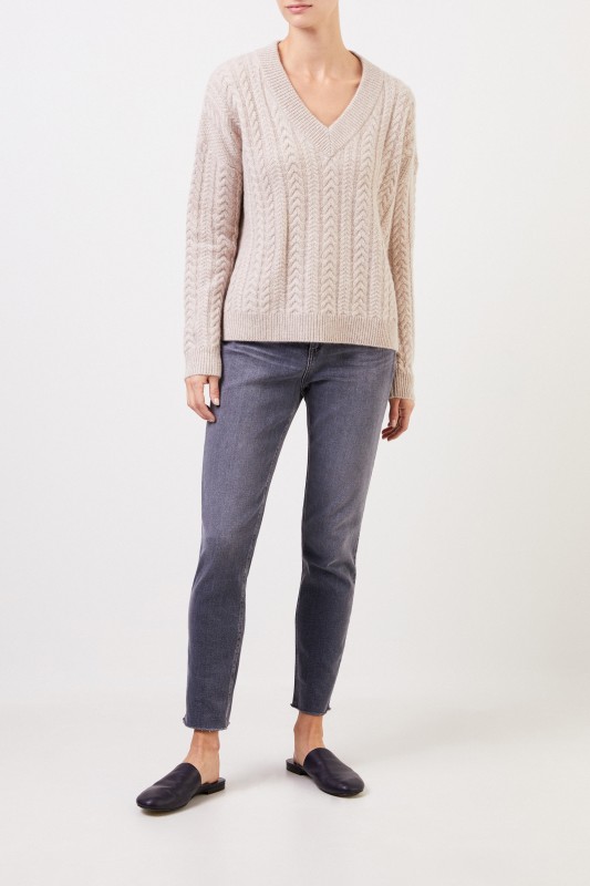 Rag&Bone Highrise-Skinny Jeans 'Nina' Hellgrau