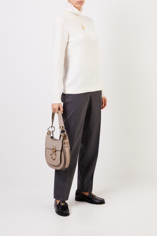 Allude Cashmere-Pullover mit Turtleneck Crème