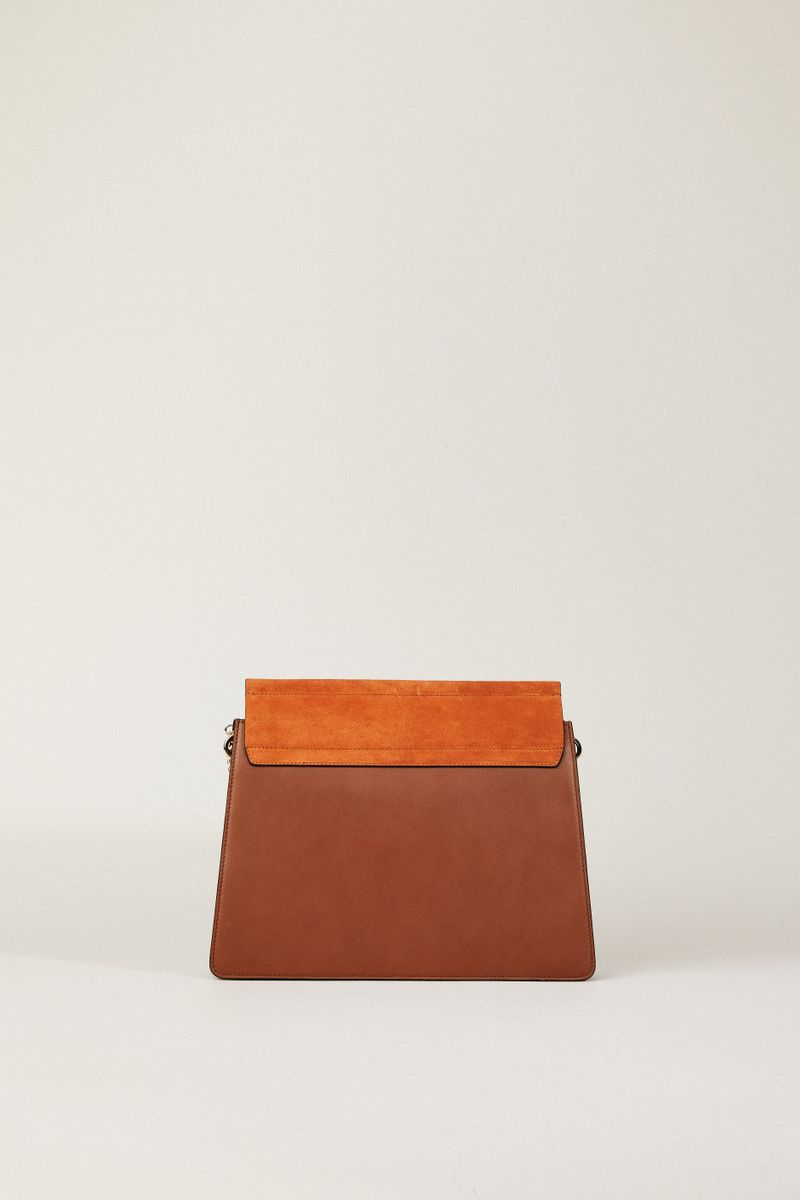 Veloursleder-Schultertasche 'Faye Medium' Classic Tobacco