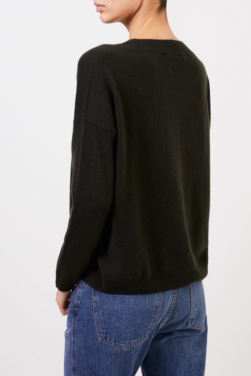 Iris von Arnim Cashmere-Pullover 'Calanna' mit Rundhals Grün