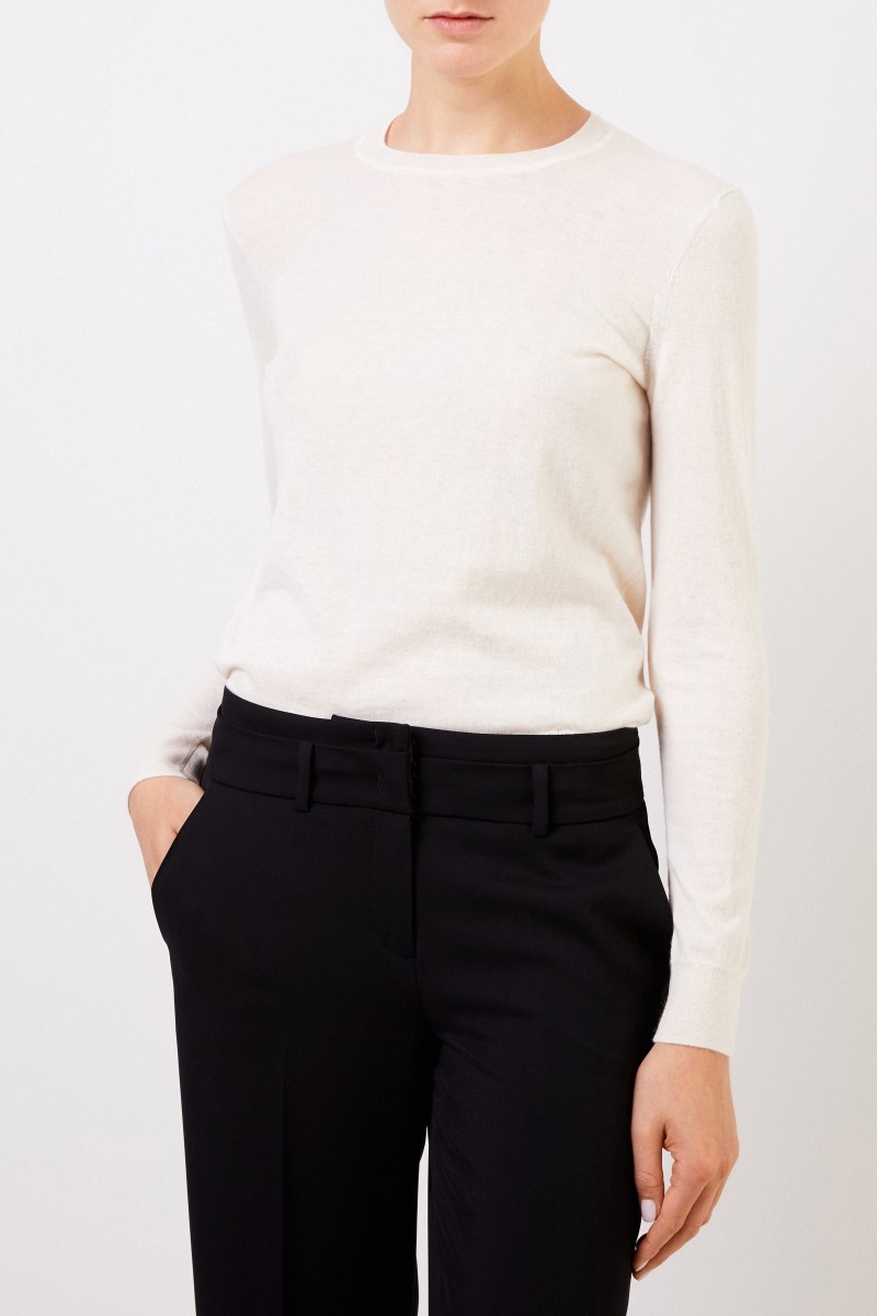 Tory Burch Cashmere-Pullover 'Iberia' mit Knopfdetails Crème