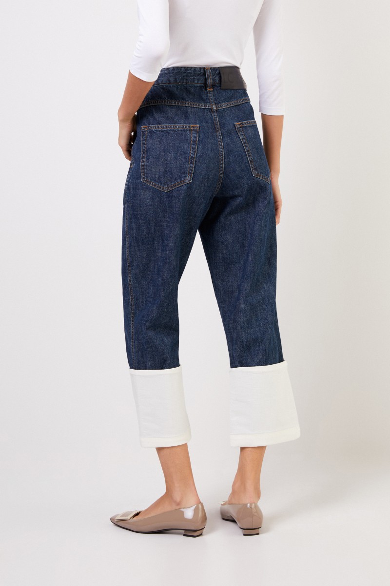 Loewe Jeans mit umgeschlagenen Säumen Blau