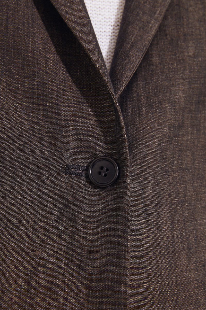 Leinen-Blazer Braun