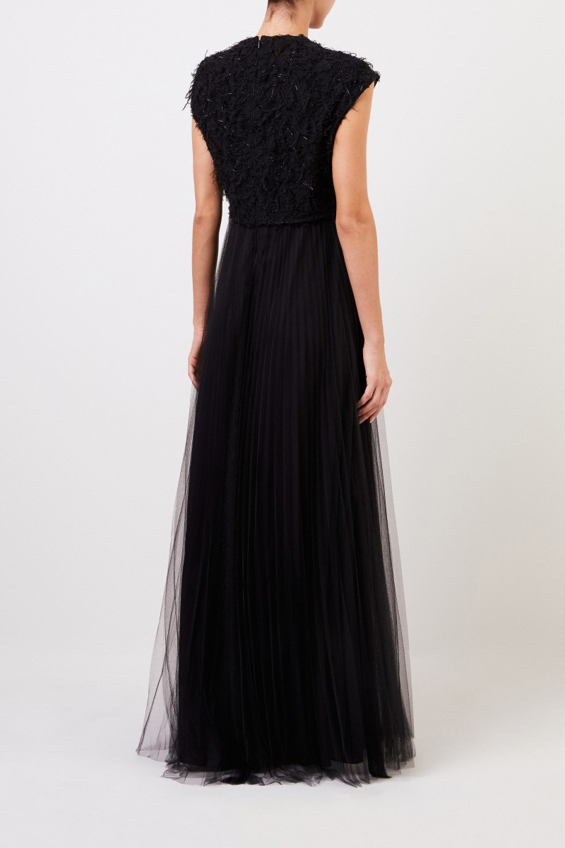 Fabiana Filippi Langes Abendkleid mit Details Schwarz