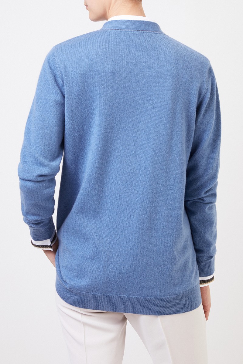 Brunello Cucinelli Cashmere Cardigan Blau