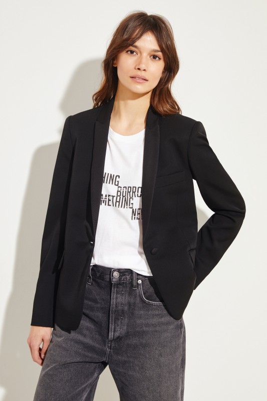 Taillierter Woll-Blazer Schwarz
