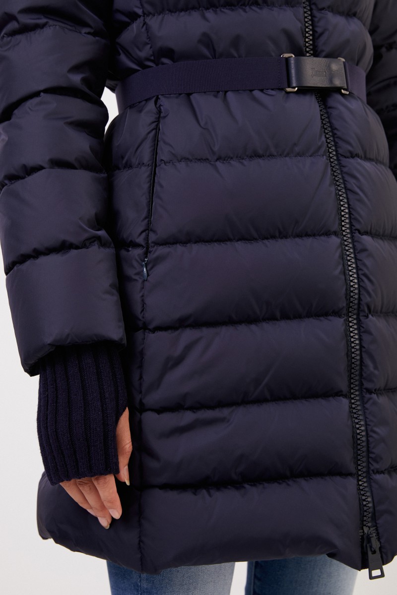 Herno Daunenmantel mit Strickdetails Marineblau