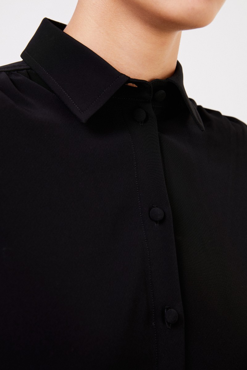 Co Bluse mit Raffungen Schwarz