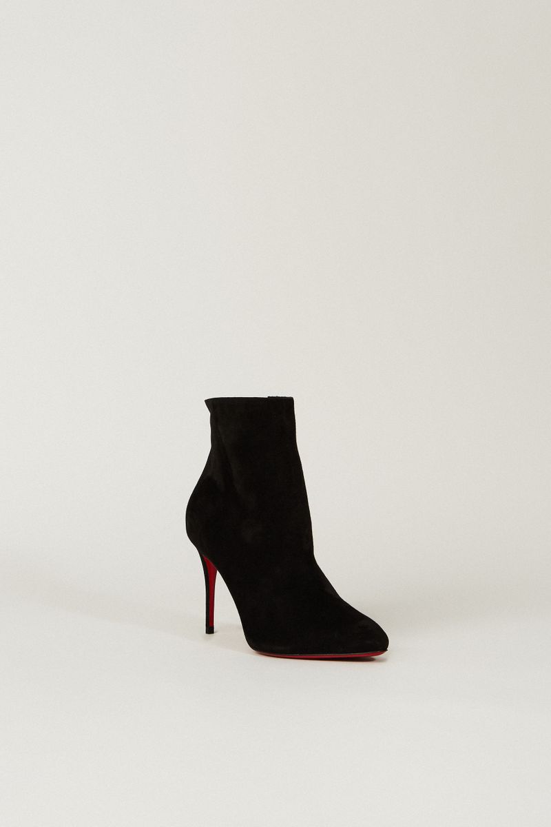 Christian Louboutin Veloursleder-Stiefelette 'Eloise Booty' Schwarz