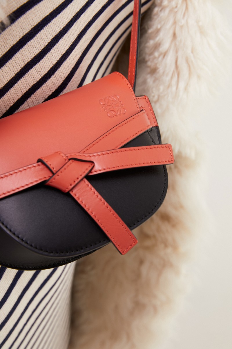 Loewe Umhängetasche 'Mini Gate' Schwarz/Koralle