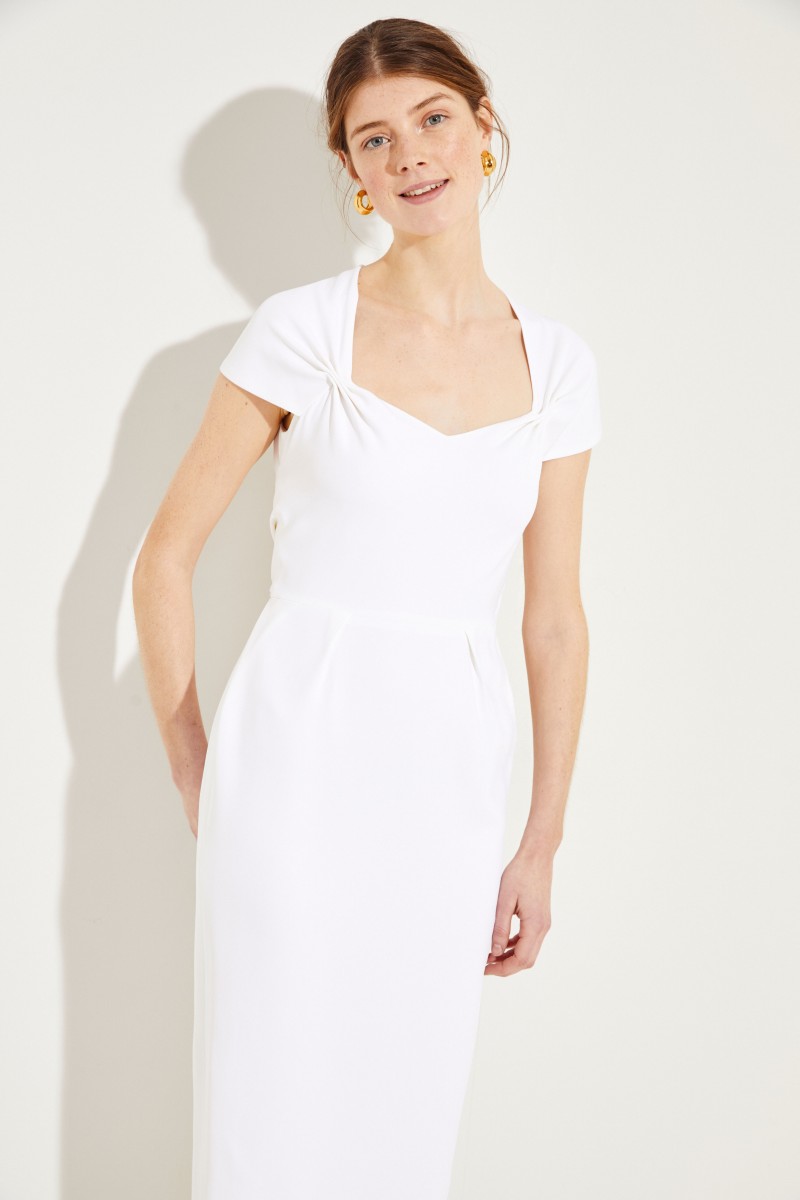 Cocktailkleid mit Bindedetail Weiß
