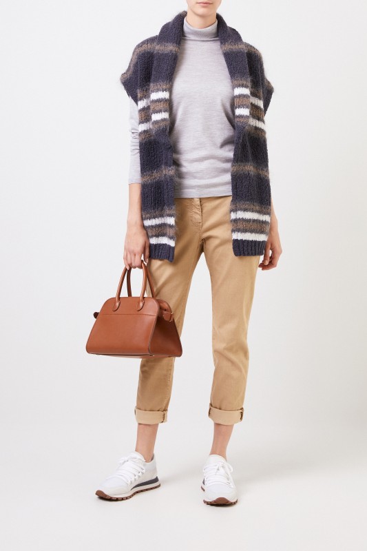 Brunello Cucinelli Cashmere-Seiden-Rollkragenpullover Grau