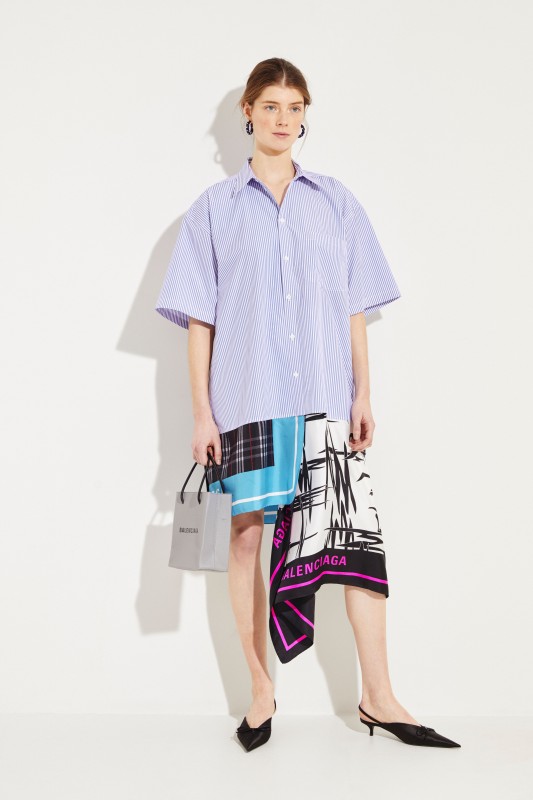 Oversized Hemdblusenkleid Multi
