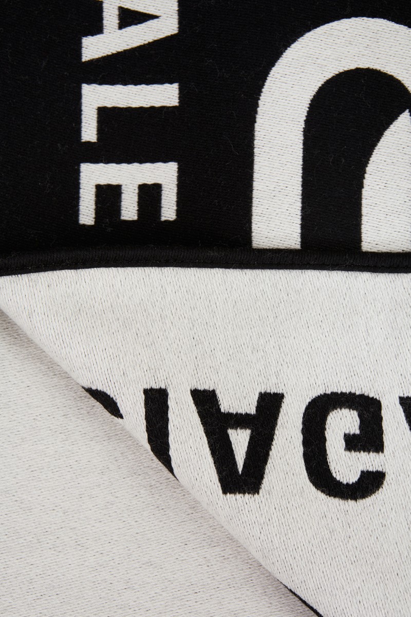 Balenciaga Woll-Schal mit Logo Schwarz/Weiß
