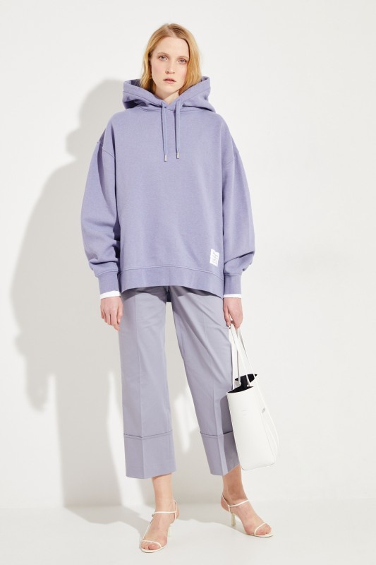 Oversize Sweatshirt mit Kapuze Blue Melange