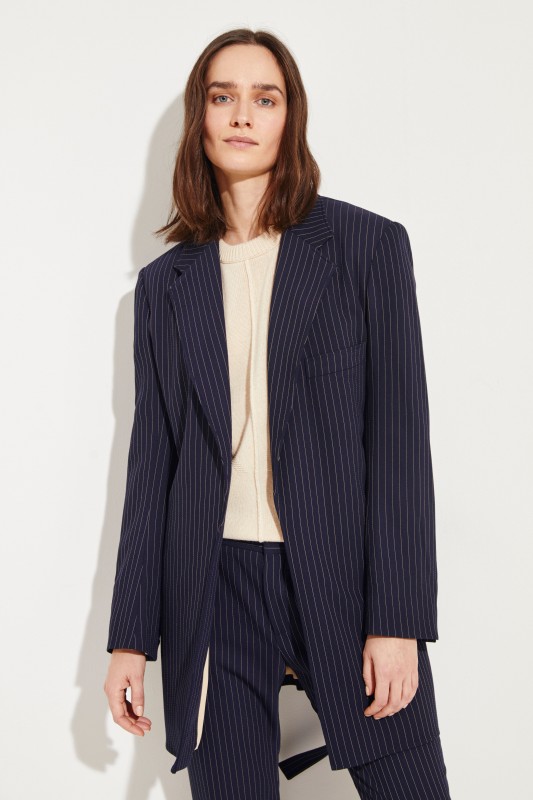 Langer Blazer mit Nadelstreifen Midnight