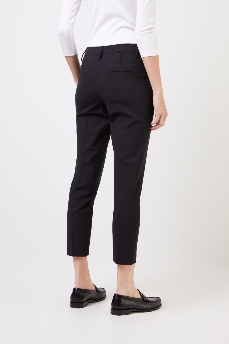 Brunello Cucinelli Klassische Woll-Hose mit Perlenverzierung Schwarz