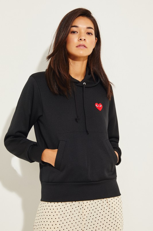 Hoodie mit Herz-Emblem Schwarz