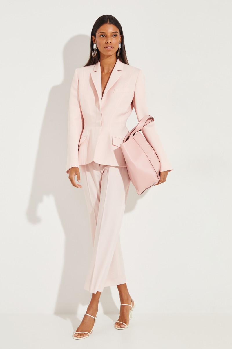 Taillierter Woll-Blazer Rosé