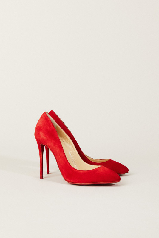 Veloursleder-Pump 'Eloise' Rot