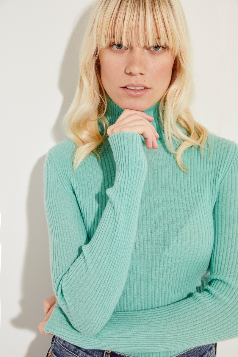 Cashmere-Rollkragen 'Lawrence' Grün