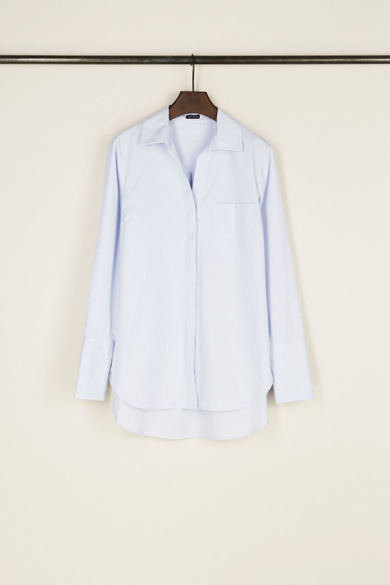 Baumwoll-Bluse 'Lively' Hellblau