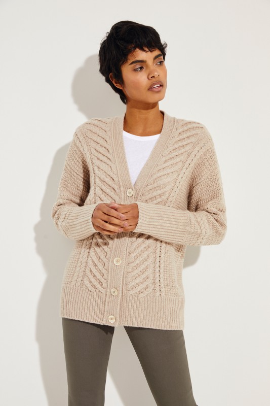 Cashmere-Cardigan 'Beatriz' Beige