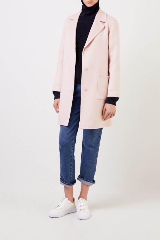 Manzoni 24 Klassischer Cashmere-Mantel Rosé