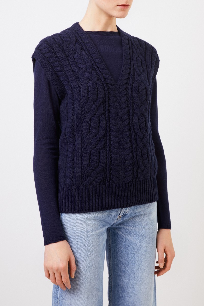 Cashmere-Pullunder 'Fahda' Marineblau