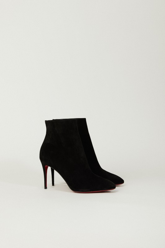 Christian Louboutin Veloursleder-Stiefelette 'Eloise Booty' Schwarz
