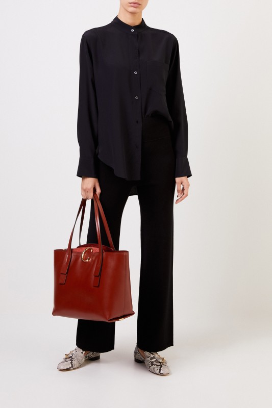 Steffen Schraut Culottes aus Stretch-Rippstrick Schwarz