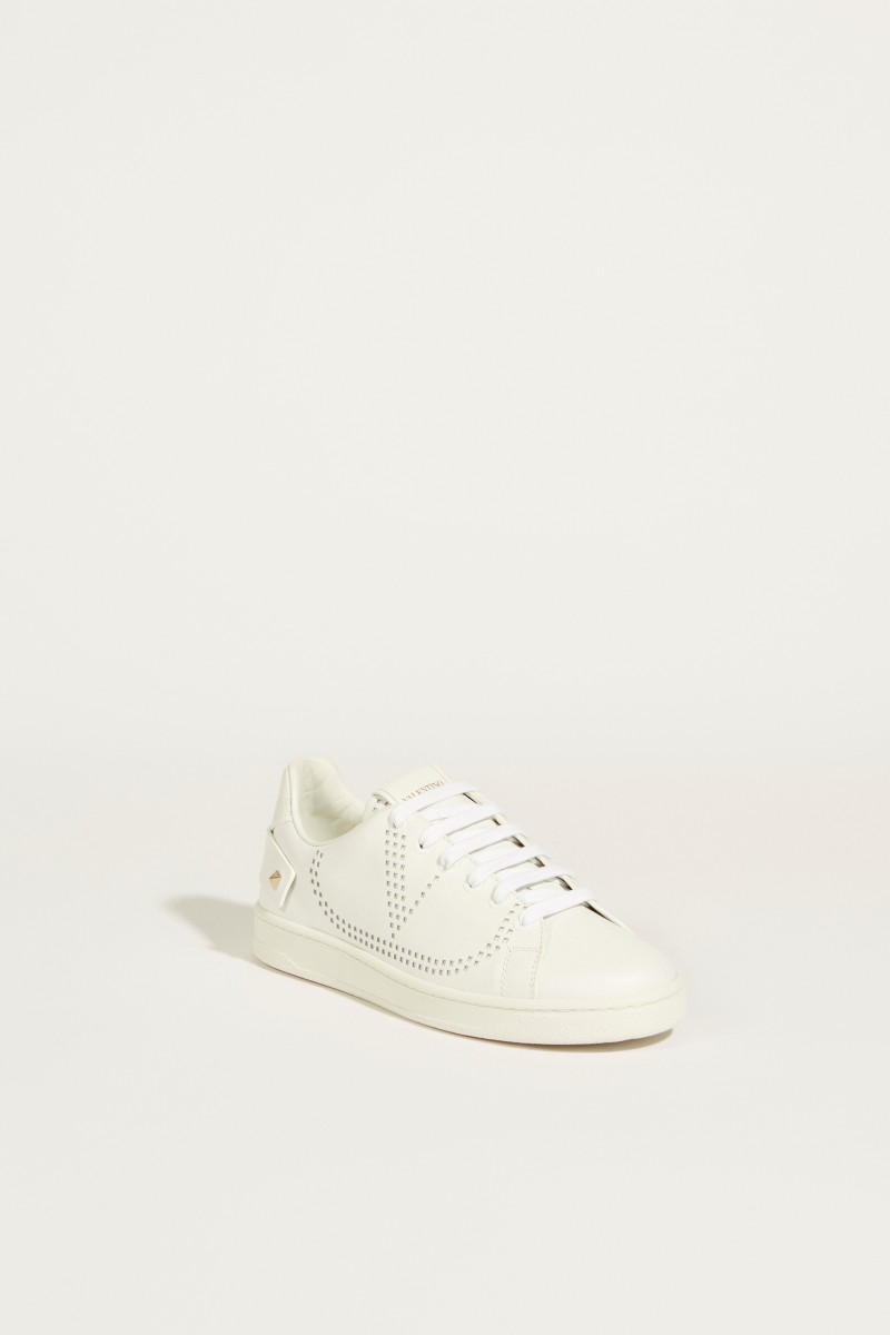 Sneaker mit Schmuckdetail Weiß