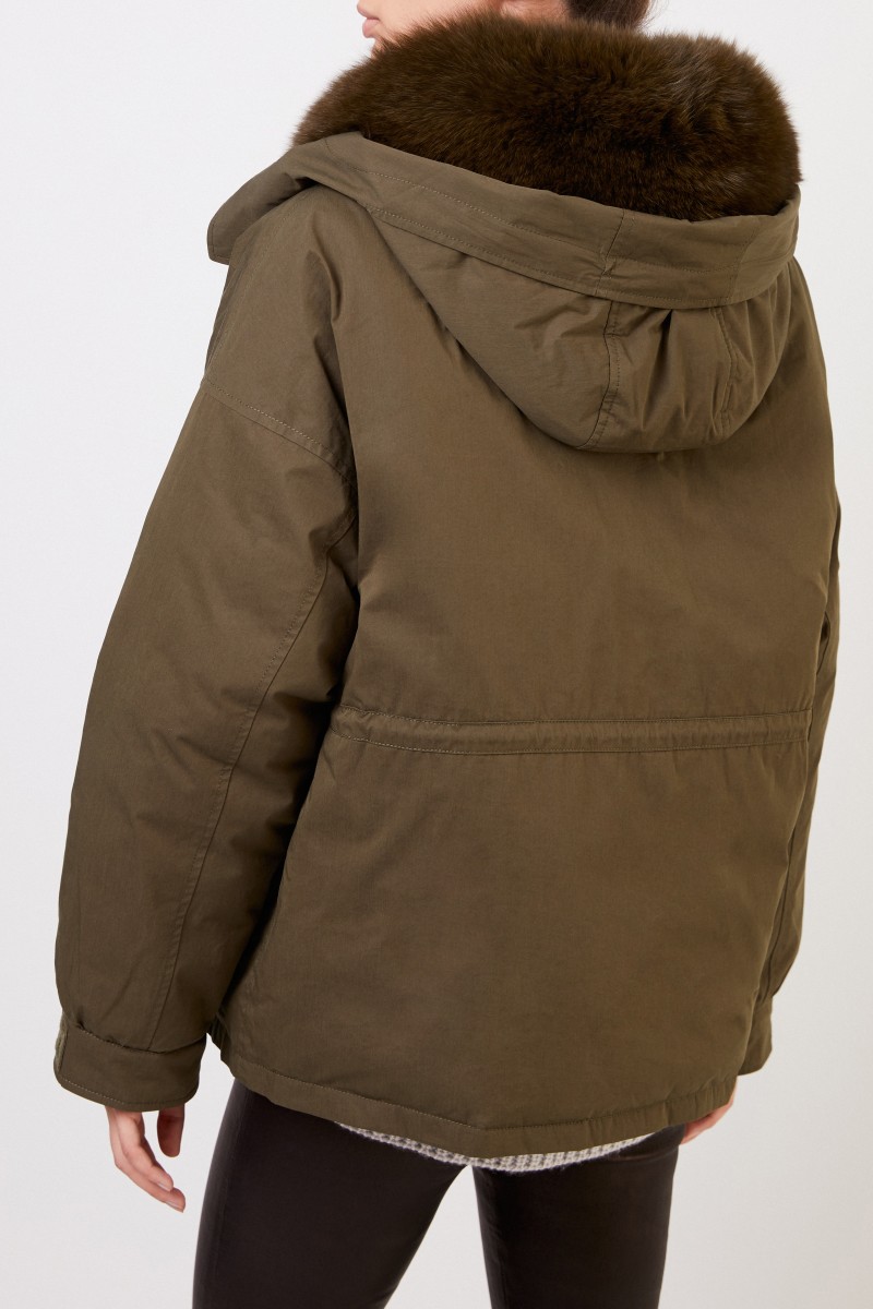 Army by Yves Salomon Daunenjacke mit Pelzkragen Khaki