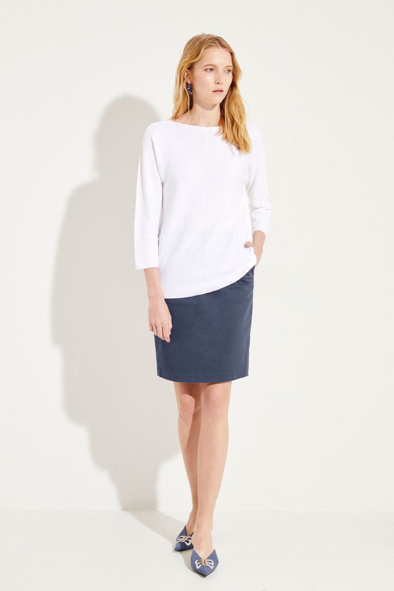 Baumwoll-Pullover Weiß