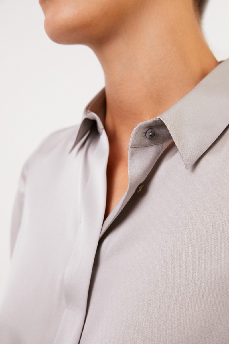 Artigiano Ausgestellte Seidenbluse 'Teresa' Taupe