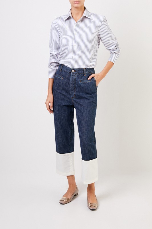 Loewe Jeans mit umgeschlagenen Säumen Blau